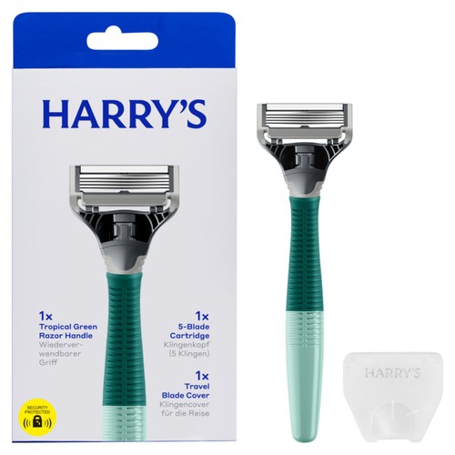 Harry's 5 Blade Cartridge And Handle Tropical Green 1 Pack