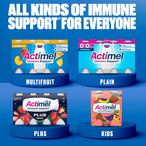 Actimel 0% Fat Strawberry Yogurt Drinks