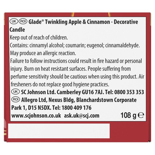 Glade Scented Candle Sleeved Warm Apple Pie 108g