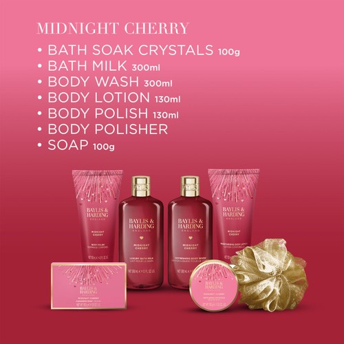 Baylis & Harding Midnight Cherry Luxury Pamper Gift Set