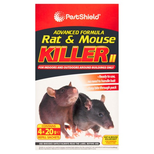 PestShield Rat & Mouse Killer 4x20g
