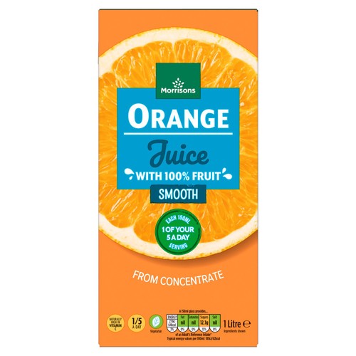 Morrisons Orange Juice From Concentrate Smooth 1L