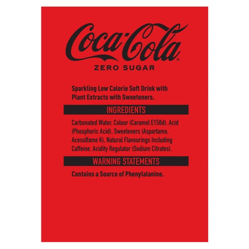 Coca-Cola Zero Sugar Bottles   4 x 250ml