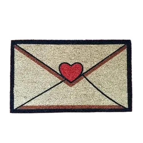 Love Envelope Vinyl Baked Coir Tufted Doormat 45x75cm