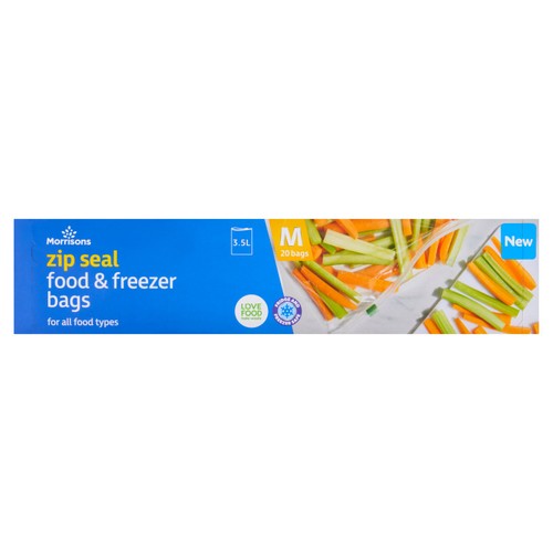 Morrisons Medium Zip Seal Food And Freezer Bags