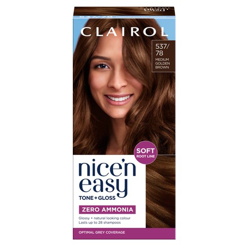 Clairol Nice'n Easy Tone+Gloss Semi Permanent Hair Dye 537/78 Golden Brown