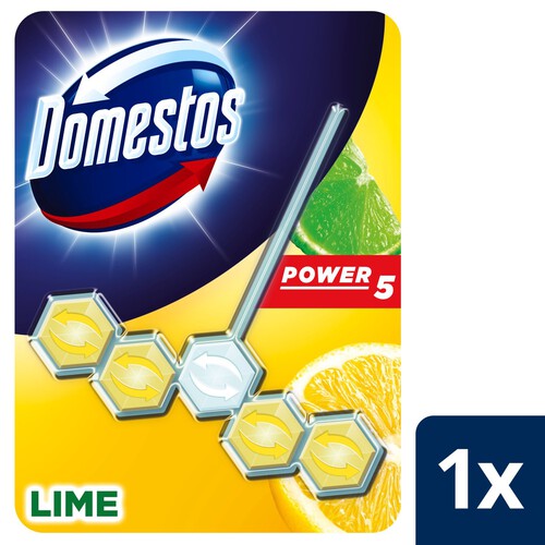 Domestos Power 5 Lime Toilet Rim Block 1 Piece