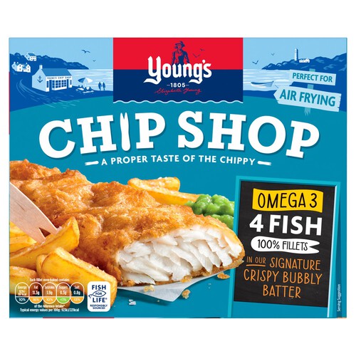 Young's 4 Chip Shop Omega 3 Fish Fillets 