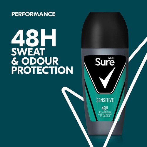 Sure Men Antiperspirant Deodorant Roll On Essential Sensitive 