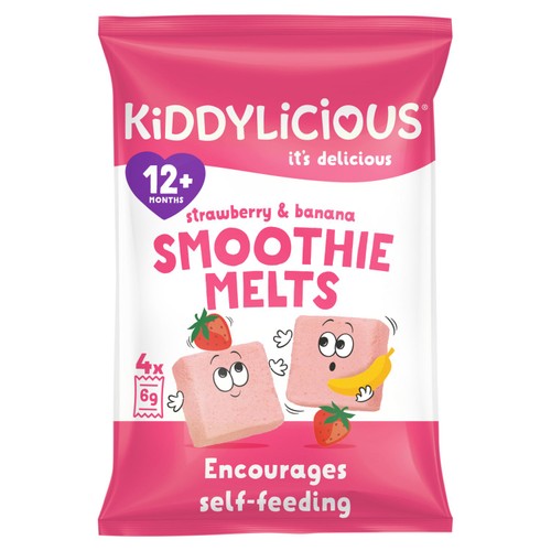 Kiddylicious Strawberry & Banana Smoothie Melts Baby Snacks