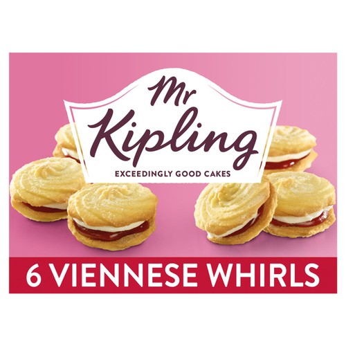 Mr Kipling Viennese Whirls Biscuits Multipack Snack 6pk