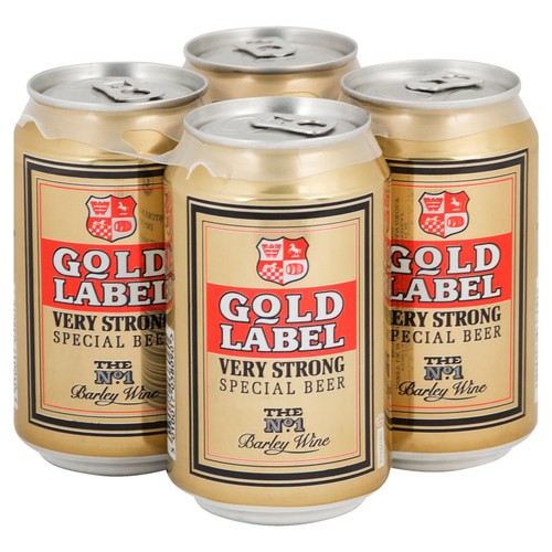 Gold Label Very Strong Special Beer cans