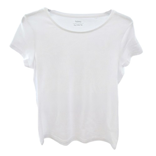 Nutmeg Ladies Size 22 White Fitted Short Sleeve T-Shirt