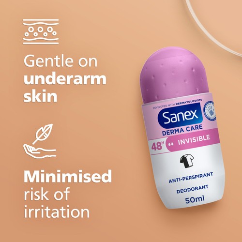 Sanex Derma Care Invisible Dry 48hr Roll On Deodorant 50ml