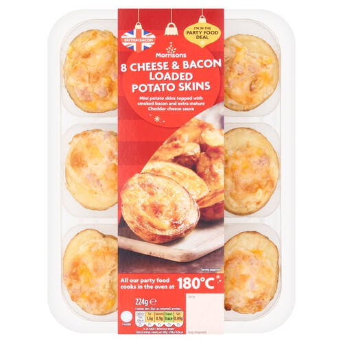 Morrisons 8 Cheese & Bacon Loaded Potato Skins