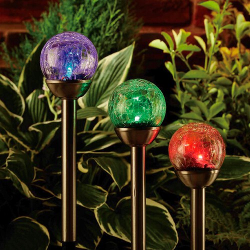 Nutmeg Crackle Globe Solar Light Cary Pack