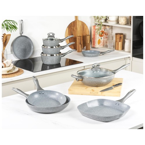 Salter Marblestone 28cm Wok Grey