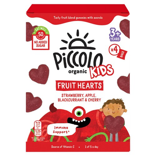 Piccolo Fruit Hearts Apple, Strawberry, Raspberry & Beetroot