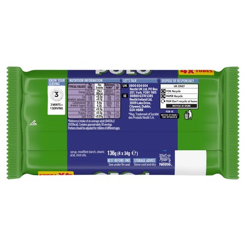 Polo Original Mint Tube Multipack 4 Pack 