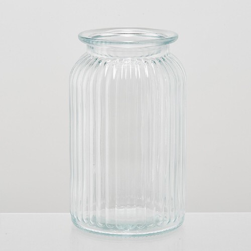 Nutmeg Home Mini Ribbed Glass Vase