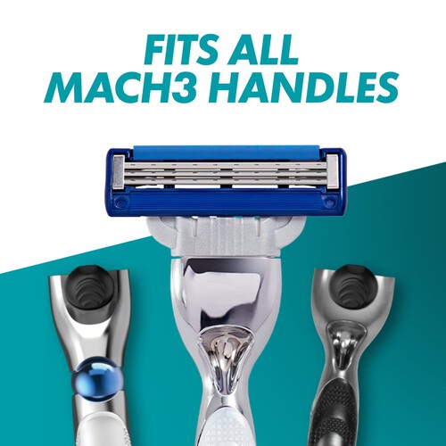 Gillette Mach 3 Turbo Razors For Men 4 Refill Razor Blades