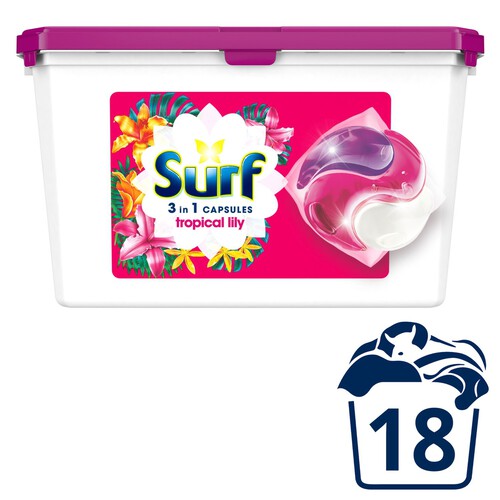 Surf  3-In-1 Tropical Lily Washing Capsules 