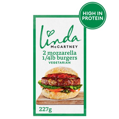 Linda McCartney's Vegetarian Mozzarella Quarter Pounder Burgers