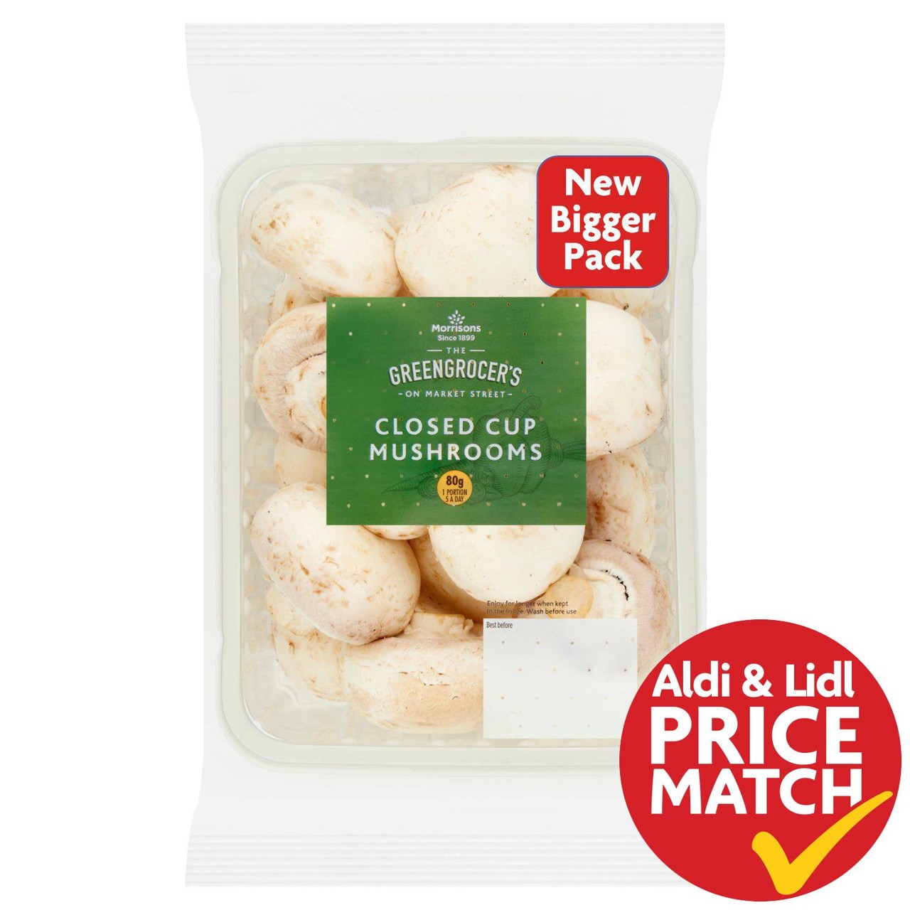 Morrisons Closed Cup Mushrooms 465g