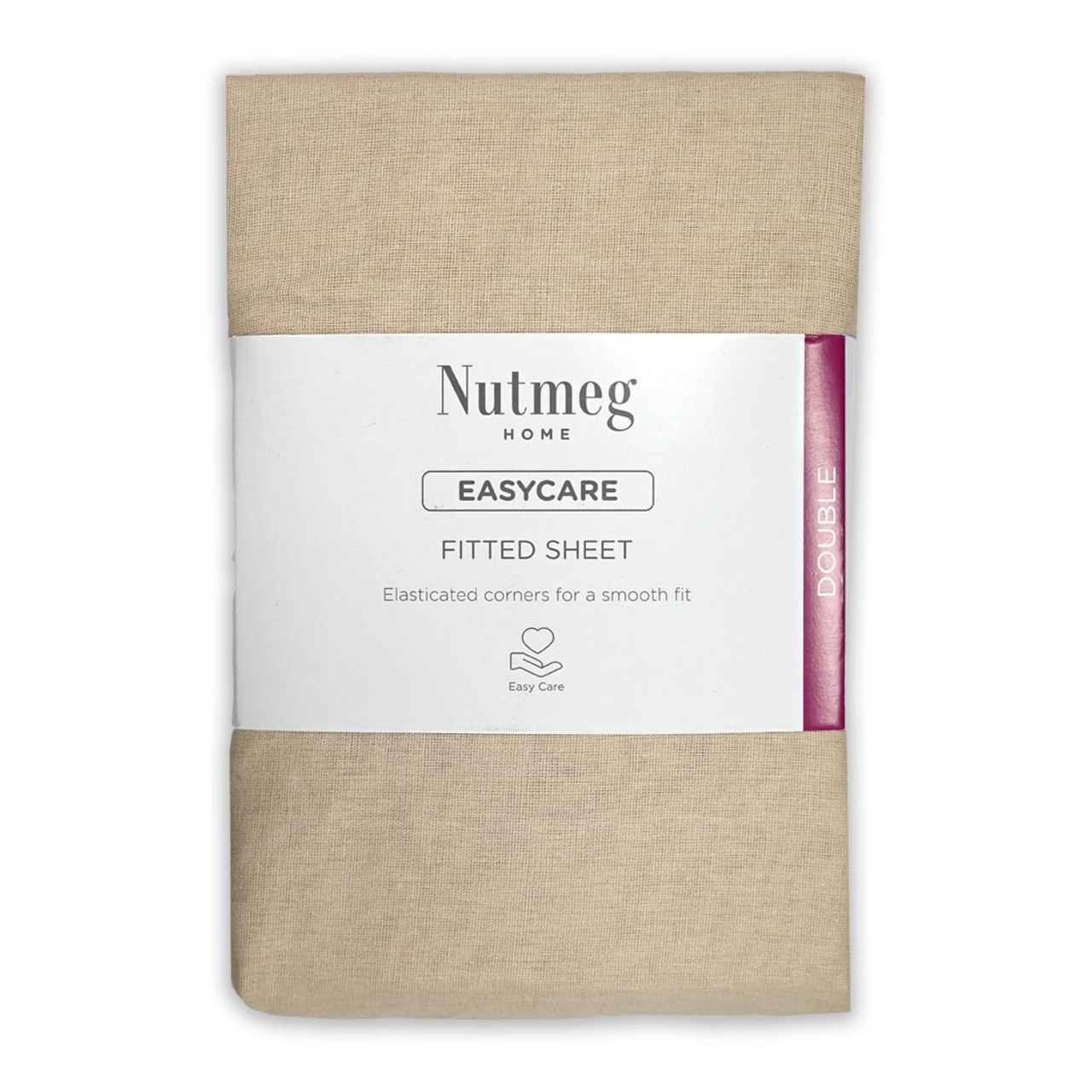Nutmeg Home Easycare Taupe Fitted Sheet Double