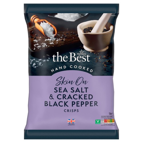 Morrisons The Best Skin On Sea Salt & Black Pepper Crisps   125g