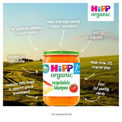 HiPP Organic Vegetable Lasagne Baby Food Jar 7+ Months