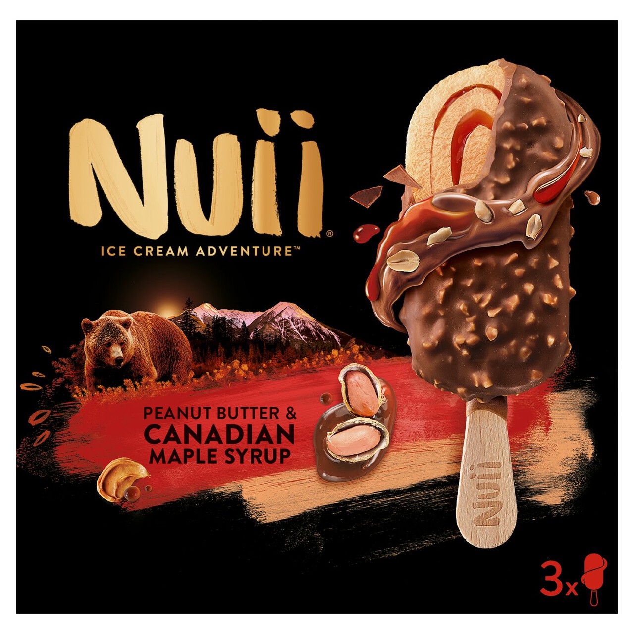 Nuii Peanut Butter And Canadian Maple Ice Cream Sticks