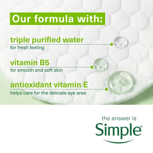 Simple Kind to Eyes Biodegradable Eye Make-Up Remover Pads 