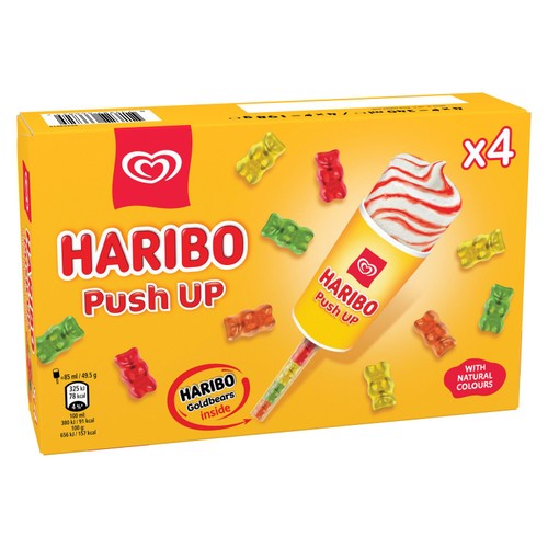 Haribo Push Up Vanilla & Strawberry Ice Cream Lollies 4 x 85ml