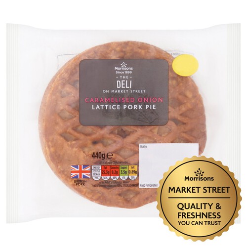 Market Street Deli Large Caramelised Onion Lattice Pork Pie