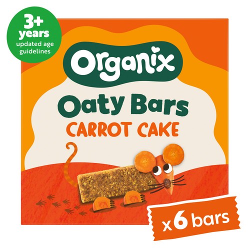 Organix Carrot Cake Oaty Bars Organic Toddler Snacks Multipack 6x23g