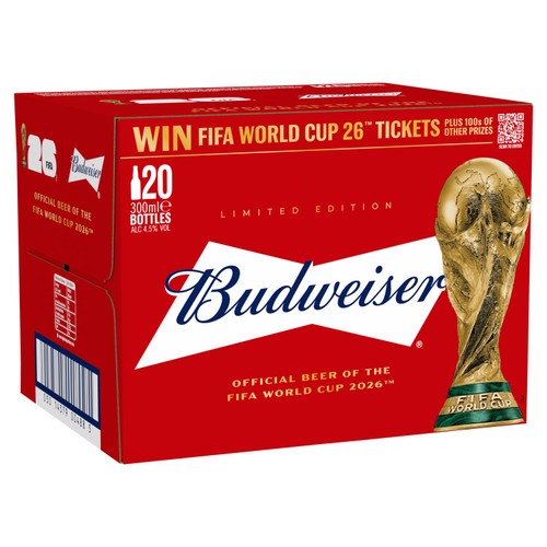 Budweiser Lager Beer Bottles  20 x 300ml