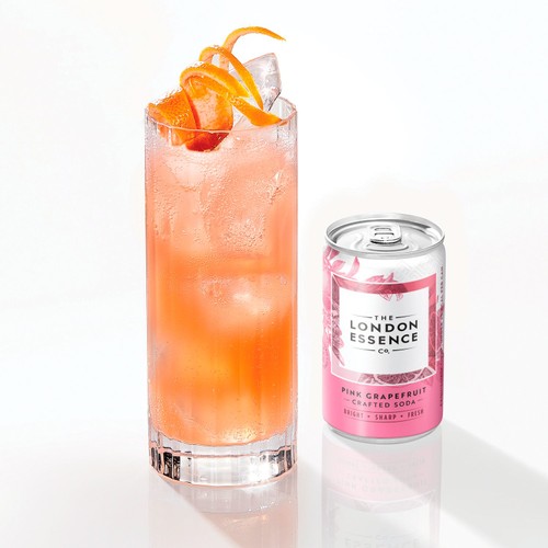 London Essence Pink Grapefruit Soda 4 X 250ml - Groceries