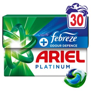 Ariel Platinum Washing Capsules +Touch Of Febreze Odour Defence 30 Washes
