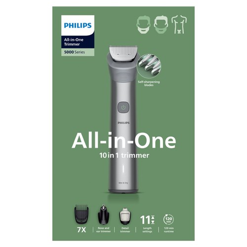 Philips Series 5000 All-In-One Trimmer Multigroom, 10-In-1