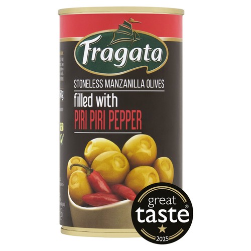 Fragata stoneless manzanilla olives filled with piri piri pepper