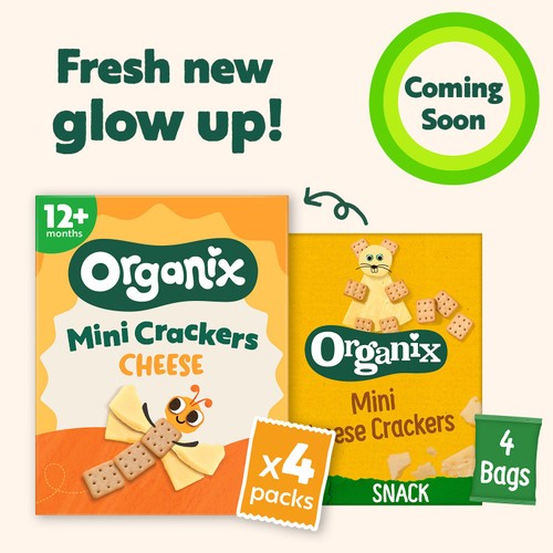 Organix Mini Organic Cheese Crackers Toddler Snack Multipack