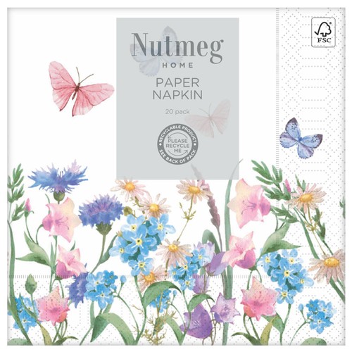 Nutmeg Butterfly Napkins 20 Pack