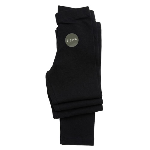 Nutmeg Girl's Size 5-6 Years 3 Pack Black Leggings