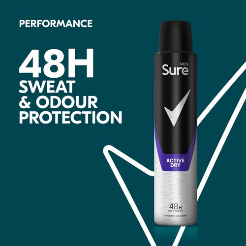 Sure Men Antiperspirant Deodorant Active Dry Aerosol 