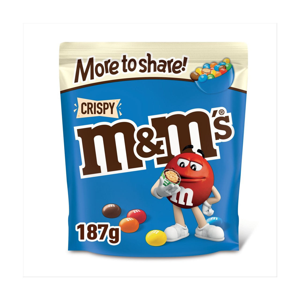 M&M's Crispy Milk Chocolate More To Share Pouch 187g