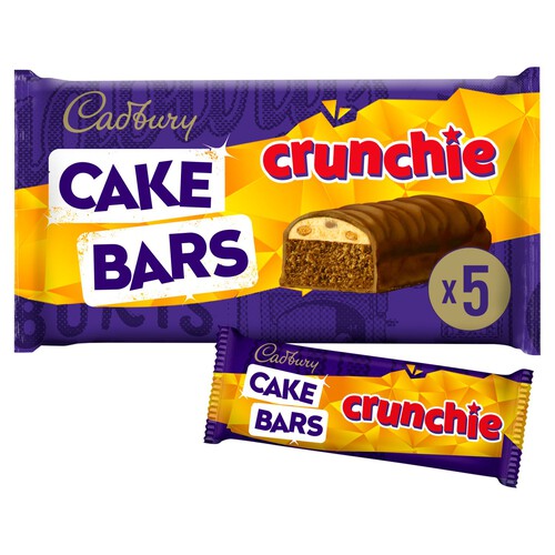 Cadbury Crunchie Cake Bars Multipack Snack 5pk