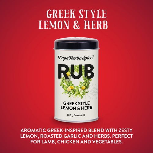 Cape Herb & Spice Rub Greek Style Lemon & Herb Seasoning 100g