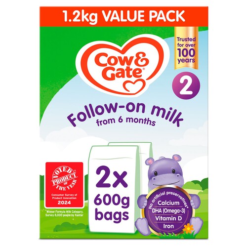 Cow & Gate 2 Follow On Baby Milk Formula Powder 6-12 Months Big Pack