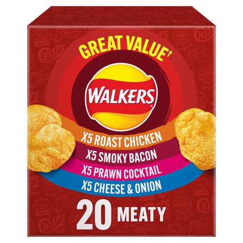 Walkers Meaty Variety Multipack Crisps Box